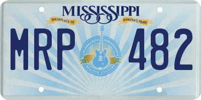 MS license plate MRP482