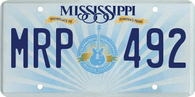 MS license plate MRP492