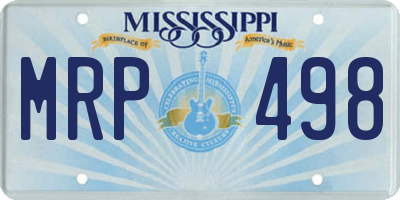 MS license plate MRP498