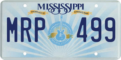 MS license plate MRP499
