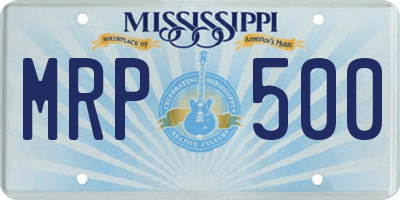 MS license plate MRP500