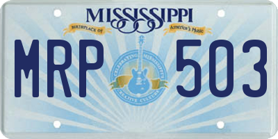MS license plate MRP503