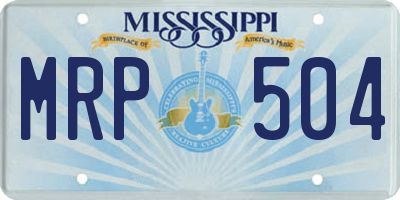 MS license plate MRP504