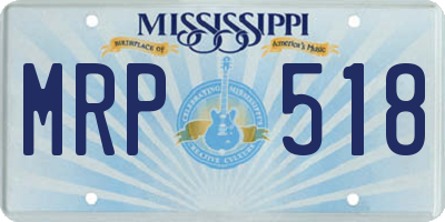 MS license plate MRP518