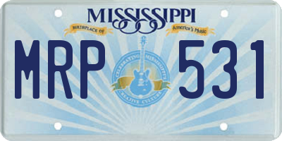 MS license plate MRP531