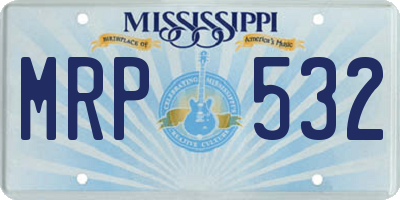 MS license plate MRP532