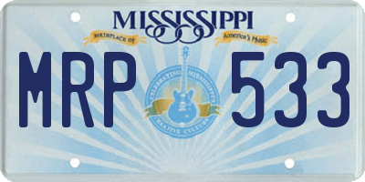 MS license plate MRP533
