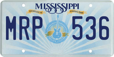 MS license plate MRP536