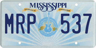 MS license plate MRP537