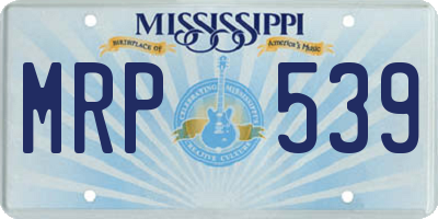 MS license plate MRP539