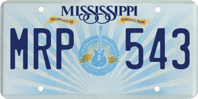 MS license plate MRP543