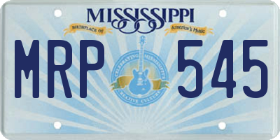 MS license plate MRP545