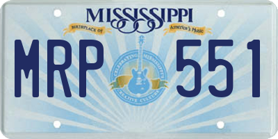 MS license plate MRP551