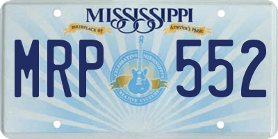 MS license plate MRP552