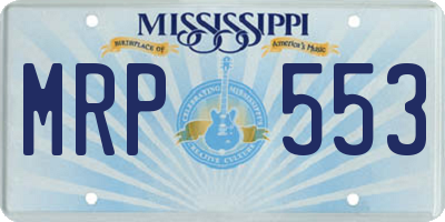 MS license plate MRP553