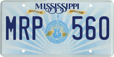 MS license plate MRP560