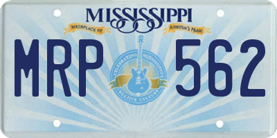 MS license plate MRP562