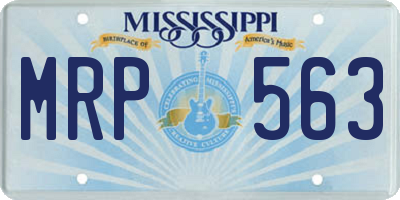 MS license plate MRP563