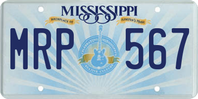 MS license plate MRP567