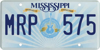 MS license plate MRP575