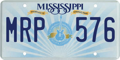 MS license plate MRP576