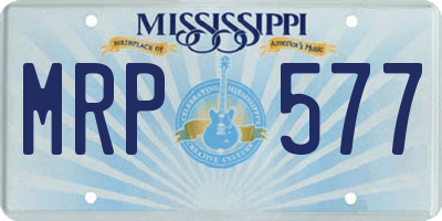MS license plate MRP577
