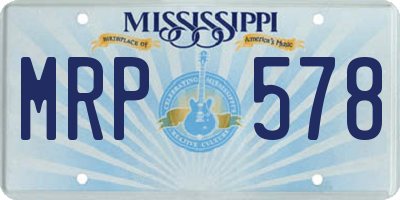 MS license plate MRP578