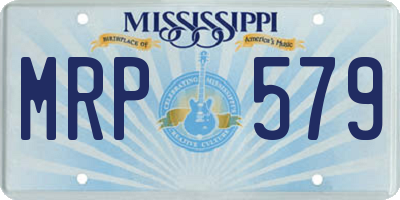 MS license plate MRP579