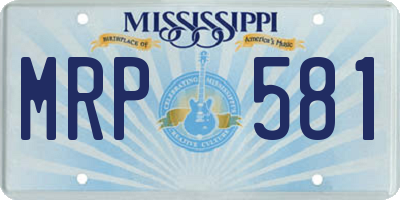 MS license plate MRP581