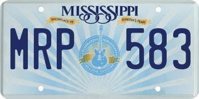MS license plate MRP583
