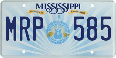 MS license plate MRP585
