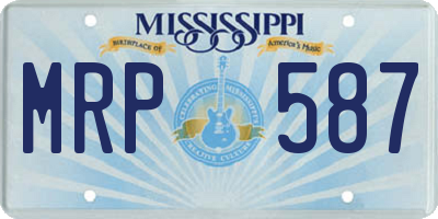 MS license plate MRP587