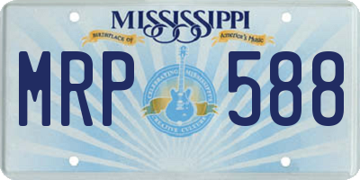 MS license plate MRP588