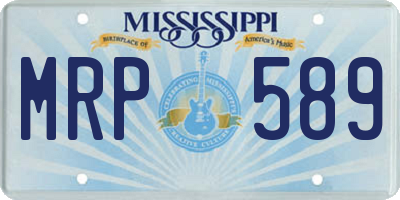 MS license plate MRP589