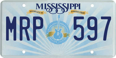 MS license plate MRP597