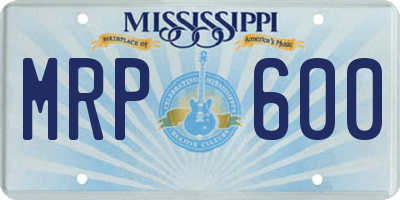 MS license plate MRP600