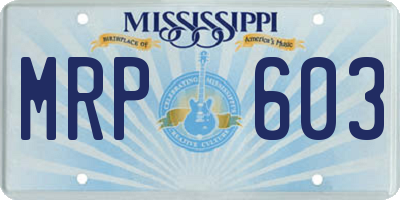 MS license plate MRP603