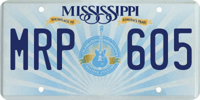 MS license plate MRP605