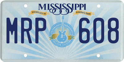 MS license plate MRP608