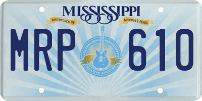 MS license plate MRP610