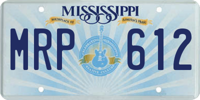 MS license plate MRP612