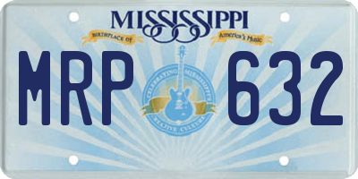MS license plate MRP632