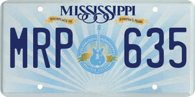 MS license plate MRP635
