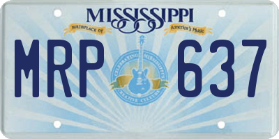 MS license plate MRP637