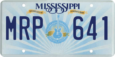 MS license plate MRP641