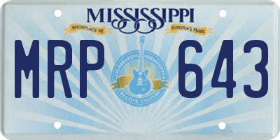 MS license plate MRP643