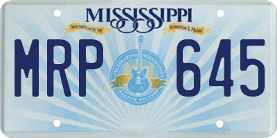 MS license plate MRP645