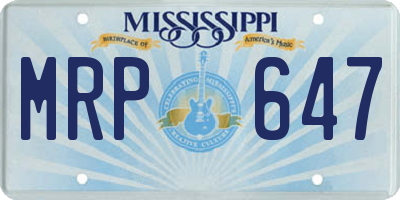 MS license plate MRP647