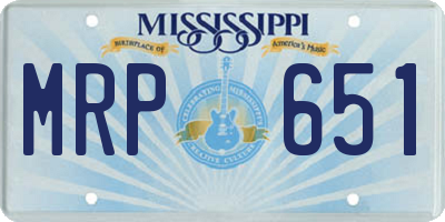 MS license plate MRP651