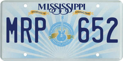 MS license plate MRP652